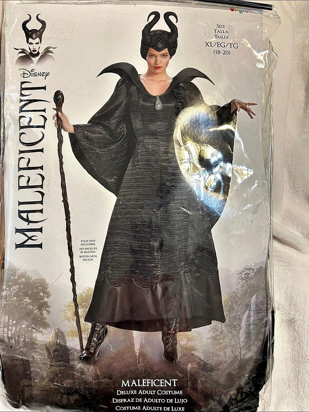 Disney Maleficent Deluxe Adult Costume Halloween Costume Black XL NWT